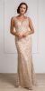 Decollete Neckline Geometric Prom Gown in Champaign
